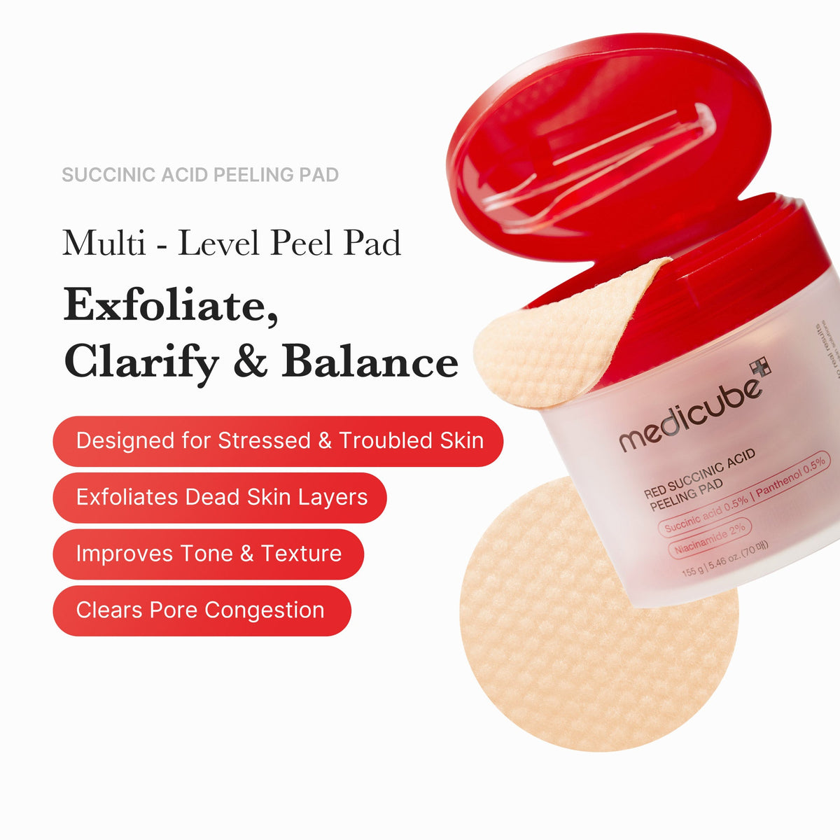 Red Succinic Acid Panthenol Pads B1