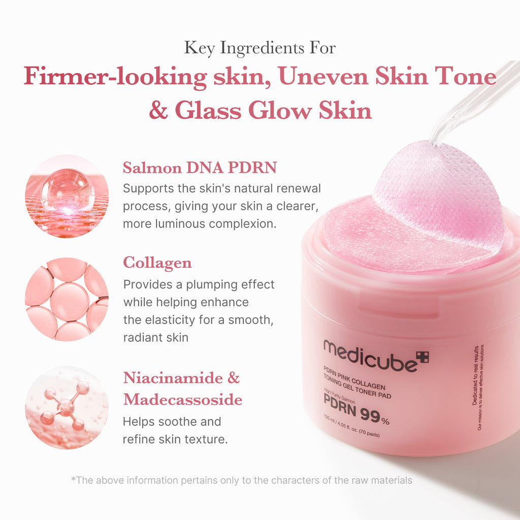 PDRN Pink Collagen Gel Toner Pad E9